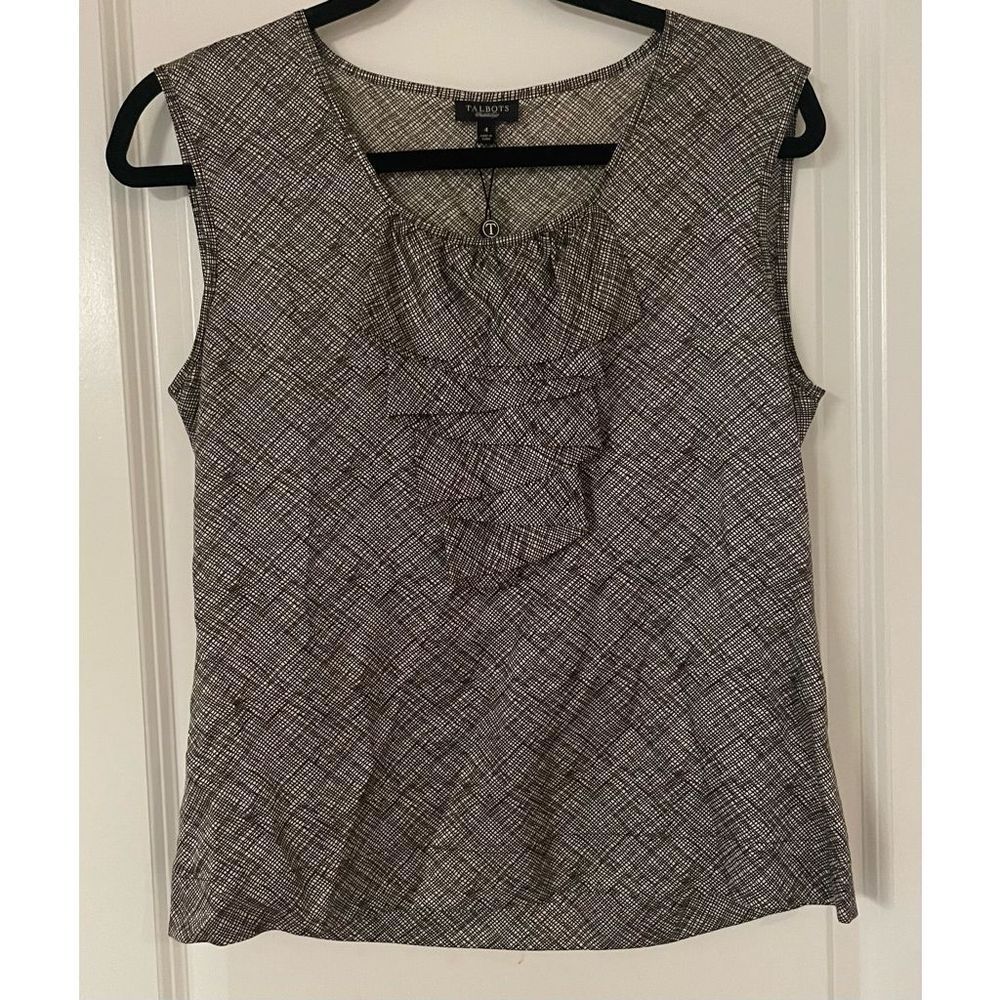 NWT Talbots Cotton/Silk Sleeveless Blouse Sz 4 Brown (228)